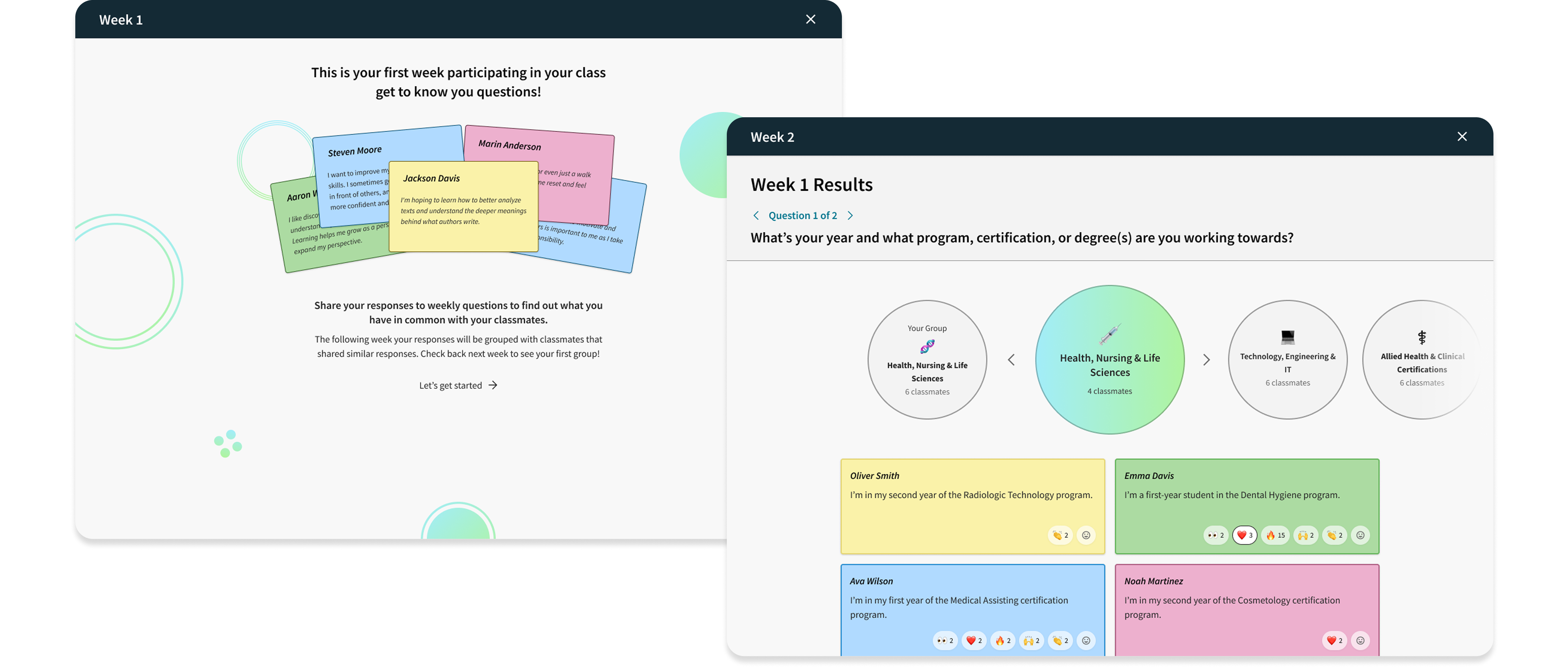 Achieve Peer Connector — final proof of concept screens